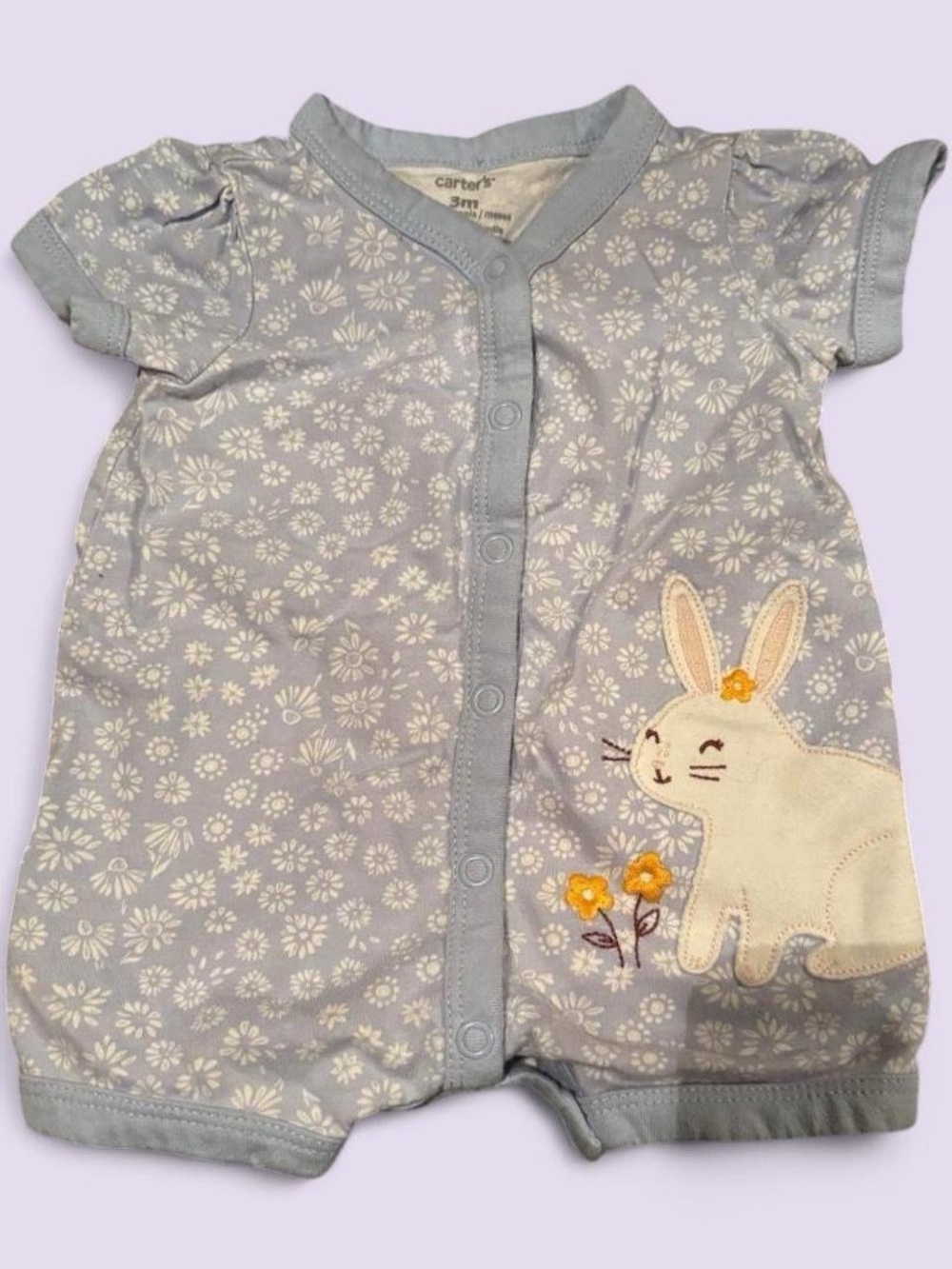 Carter’s Baby Girl 3M Bunny Floral Snap Front Romper